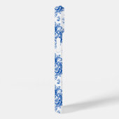 Elegant blauw-wit mediterraan damastpatroon Case-Mate iPhone case (Achterkant / Rechts)