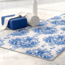 Elegant blauw-wit mediterraan damastpatroon