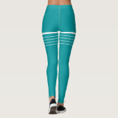 Elegant blauw wit monogramme werkout leggings (Achterkant)