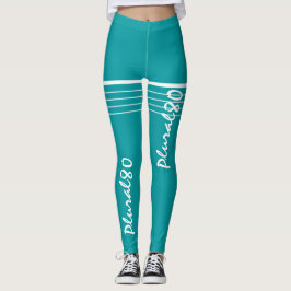 Elegant blauw wit monogramme werkout leggings