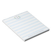Elegant Blauw Wit Nautisch Monogram Bruiloft Notitieblok (Schuin)