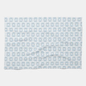 Elegant blauw wit over het gehele patroon theedoek (Horizontaal)