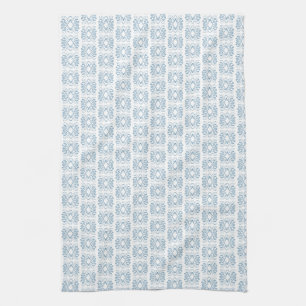 Elegant blauw wit over het gehele patroon theedoek