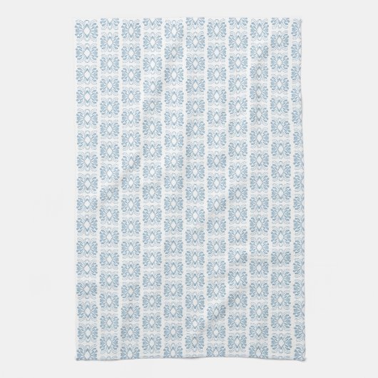 Elegant blauw wit over het gehele patroon theedoek (Verticaal)