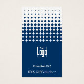 Elegant blauw wit relatiegeschenkbon Kaart (Voorkant)