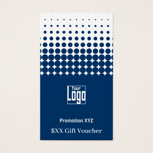 Elegant blauw wit relatiegeschenkbon Kaart (Voorkant)