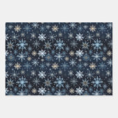 Elegant  Blauw Wit Sneeuwvlok Patroon Inpakpapier Vel (Voorkant 2)