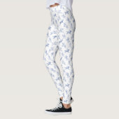 Elegant  Blauw Wit Toile Paardrijden Leggings (Links)