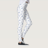 Elegant  Blauw Wit Toile Paardrijden Leggings (Rechts)