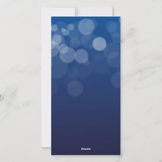 Elegant Blauw, Wit Vrolijk Kerstfeest 2 Familie Fo Feestdagenkaart (Achterkant)