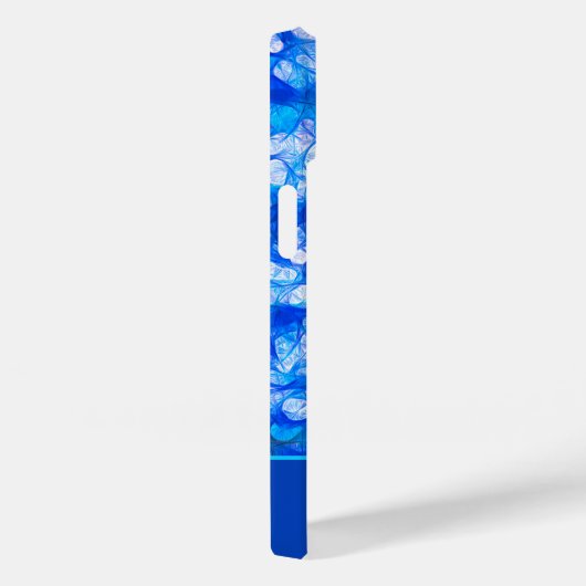 Elegant Blauw Wit Waterverf Bloemen Monogram Case-Mate iPhone Case (Achterkant / Rechts)