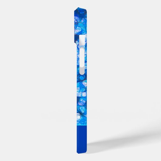 Elegant Blauw Wit Waterverf Bloemen Monogram Case-Mate iPhone Case (Achterkant / Links)