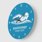 Elegant Blauw Wit Zwembad Water Grote Klok (Hoek)