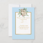 ELEGANT BLAUW WITTE BLOEMEN CUSTOM RSVP KAARTJE (Voorkant)