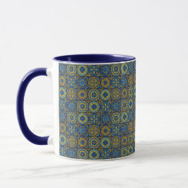 Elegant blauw&witte Marokkaanse patroon Mok
