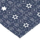 Elegant Blauw Witte Scandinavische Kerst Korte Tafelloper (Hoek)