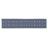 Elegant Blauw Witte Scandinavische Kerst Korte Tafelloper (Horizontaal)