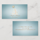 Elegant Blauw Yoga Meisje Silhouet Visitekaartje (Voorkant / Achterkant)