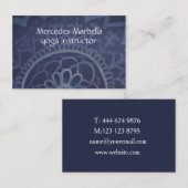 Elegant blauw yogaleraar mandala Visitekaartje (Voorkant / Achterkant)