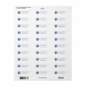 Elegant blauw zeeschelp logo retour adreslabel etiket (Full Sheet)