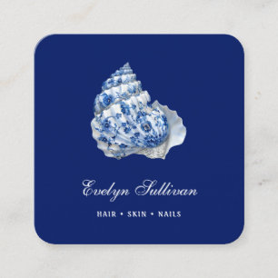 Elegant blauw zeeschelp logo visitekaartje