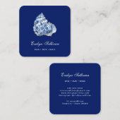 Elegant blauw zeeschelp logo visitekaartje (Voorkant / Achterkant)