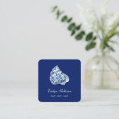Elegant blauw zeeschelp logo visitekaartje (Staand voorkant)