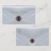 Elegant blauw zilver diamanten juweel visitekaartje (Voorkant / Achterkant)