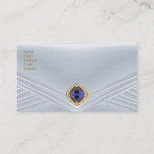 Elegant blauw zilver diamanten juweel visitekaartje (Achterkant)