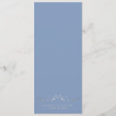 Elegant Blauw & Zilver Filigraan met Harten Bruilo Menu (Achterkant)