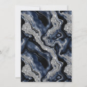 Elegant blauw & Zilver Glitter Agaat 60ste Verjaar Kaart (Achterkant)