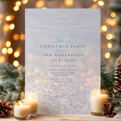 Elegant Blauw Zilver Glitter Sneeuw Kerstfeest Kaart