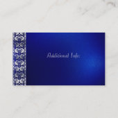 Elegant Blauw & Zilver Horizontaal Visitekaartje (Achterkant)