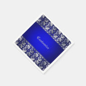 Elegant Blauw & Zilver Persoonlijk Servet (Hoek)