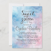 Elegant blauw zoet zestien verjaardagsfeestje kaart (Voorkant)