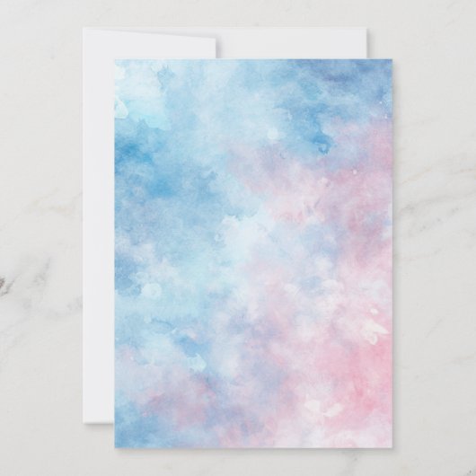 Elegant blauw zoet zestien verjaardagsfeestje kaart (Achterkant)