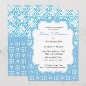 Elegant blauw zomerfeest kaart (Voorkant / Achterkant)