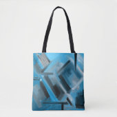 Elegant Blauw Zwart Grijs Abstract Kunst Tote Bag (Voorkant)