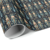 Elegant Blauw & Zwart Notenkraker Ballet Cadeaupapier (Rol Hoek)