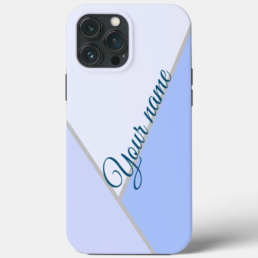 Elegant blauw zwart-wit kleurenblok Aangepaste naa Case-Mate iPhone Case (Achterkant)