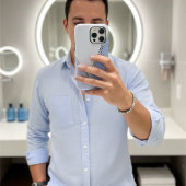 Elegant blauw zwart-wit kleurenblok Aangepaste naa Case-Mate iPhone Case