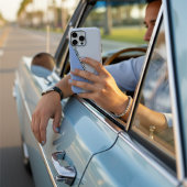 Elegant blauw zwart-wit kleurenblok Aangepaste naa Case-Mate iPhone Case