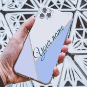 Elegant blauw zwart-wit kleurenblok Aangepaste naa Case-Mate iPhone Case