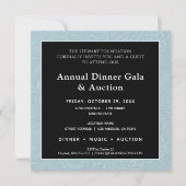 Elegant blauw zwart zakelijk diner kaart (Voorkant)