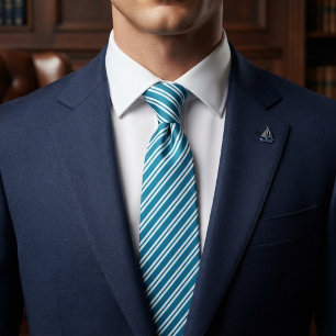 Elegant Blauwachtig Wit Stropdas