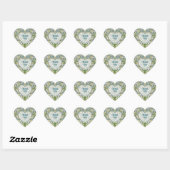 Elegant Blauwbloem Botanisch Patroon Hart Sticker (Vel)