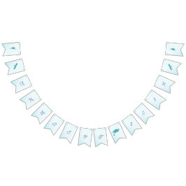 Elegant Blauwe Bloem Afstuderen Vlaggetjes