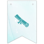 Elegant Blauwe Bloem Afstuderen Vlaggetjes (Tweede vlag)