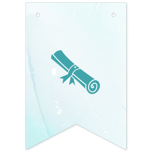 Elegant Blauwe Bloem Afstuderen Vlaggetjes (Tweede vlag)