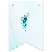 Elegant Blauwe Bloem Afstuderen Vlaggetjes (Eerste vlag)